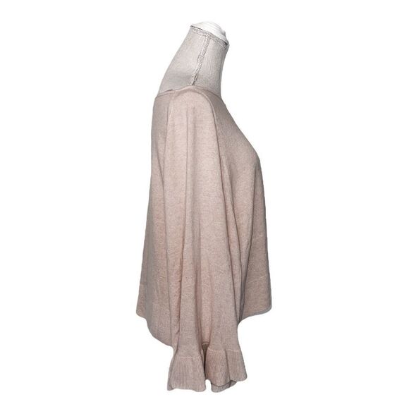 Elizabeth & James Freja Wool-Blend Flutter-Sleeve Sweater in Champagne - Picture 6 of 15